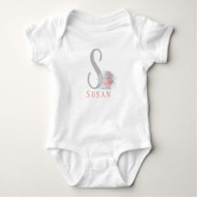 Personalized Letter and  Name Baby Bodysuit