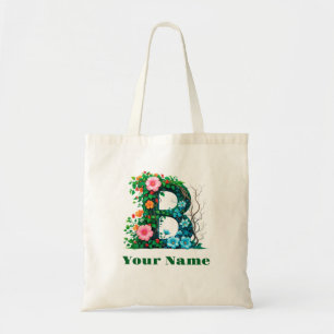Personalized Letter B Tote Bag
