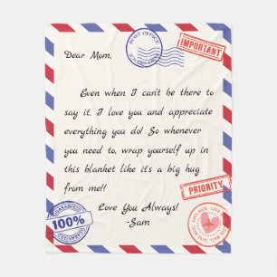 Personalized Letter Blanket For Mom, Dad, Grandma