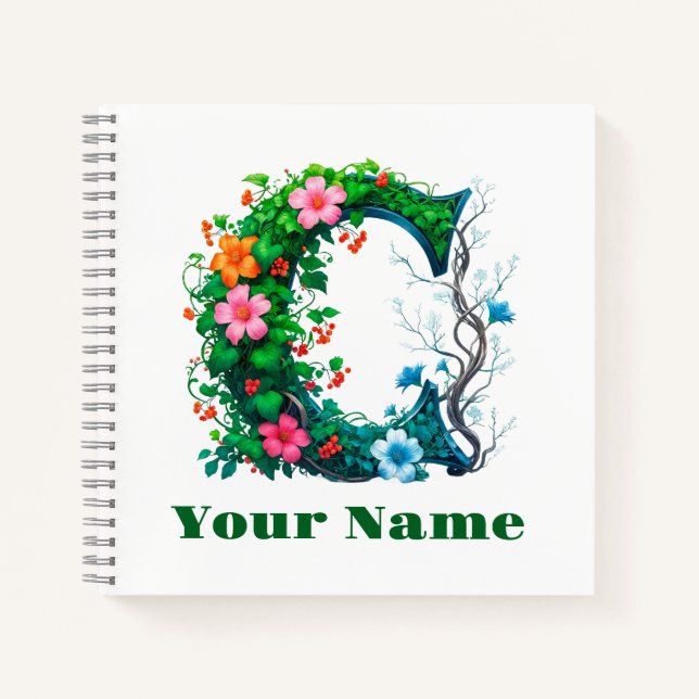 Personalized Letter C Notebook (Front)