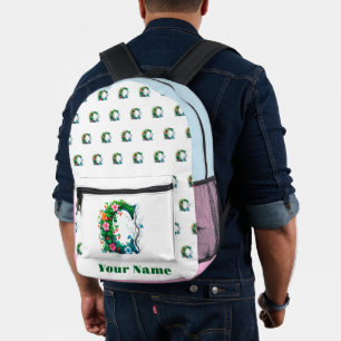 Personalized Letter C Printed Backpack