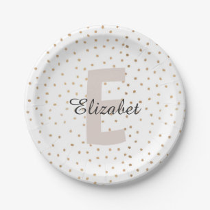 Personalized Letter Custom Name Monogram Paper Plate