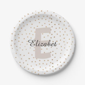 Personalized Letter Custom Name Monogram Paper Plate