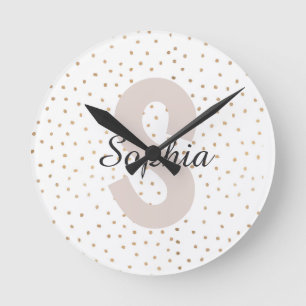 Personalized Letter Custom Name Monogram Round Clock