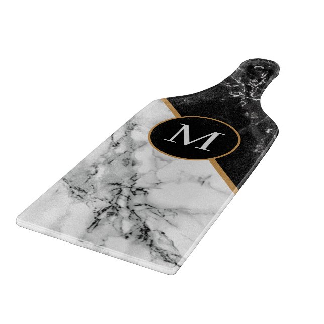 Personalized Letter Cutting Board Faux Marble (Corner)