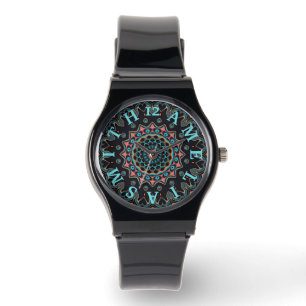 Personalized Letter Dial Boho Mandala Art Watch
