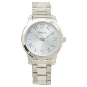 Personalized Letter Dial Silver Gradient Watch