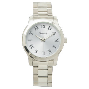 Personalized Letter Dial Silver Gradient Watch