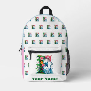 Personalized Letter E Printed Backpack