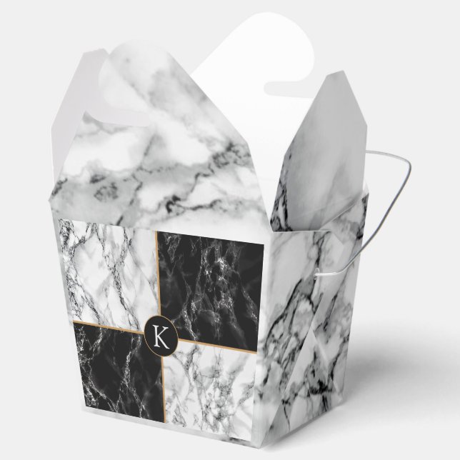 Personalized letter Favour Box Gift Marble Design (Opened)