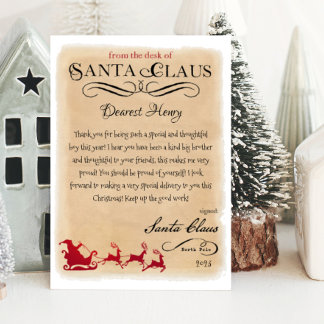Personalized Letter from Santa Christmas Print Invitation