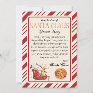 Personalized Letter from Santa Christmas Print Invitation