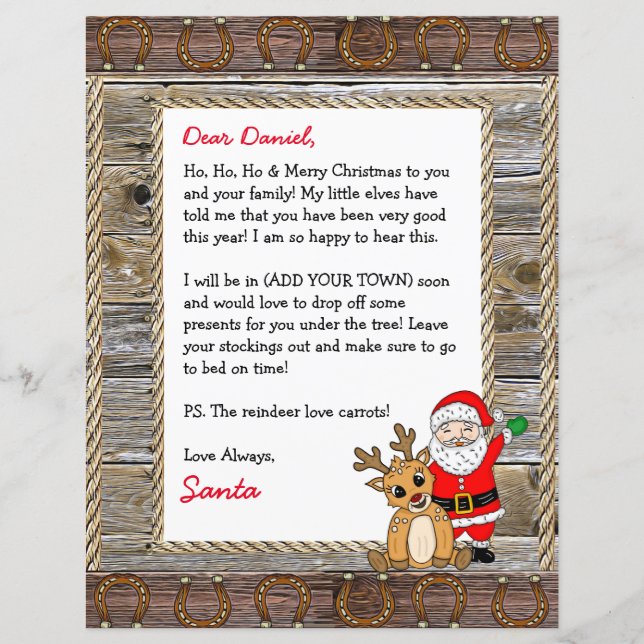 Personalized Letter from Santa Claus (Front)