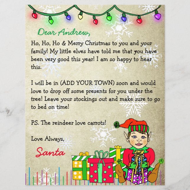 Personalized Letter from Santa Claus (Front)