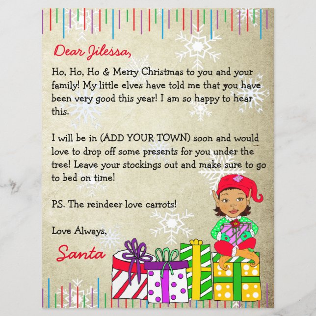 Personalized Letter from Santa Claus (Front)