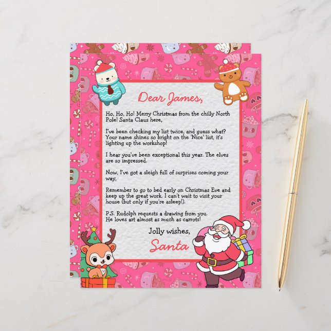 Personalized Letter from Santa Claus for kids (Front/Back In Situ)