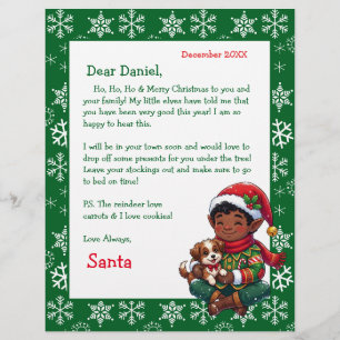Personalized Letter from Santa Colouring Page