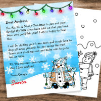 Personalized Letter from Santa + Colouring Page
