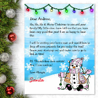 Personalized Letter from Santa + Colouring Page