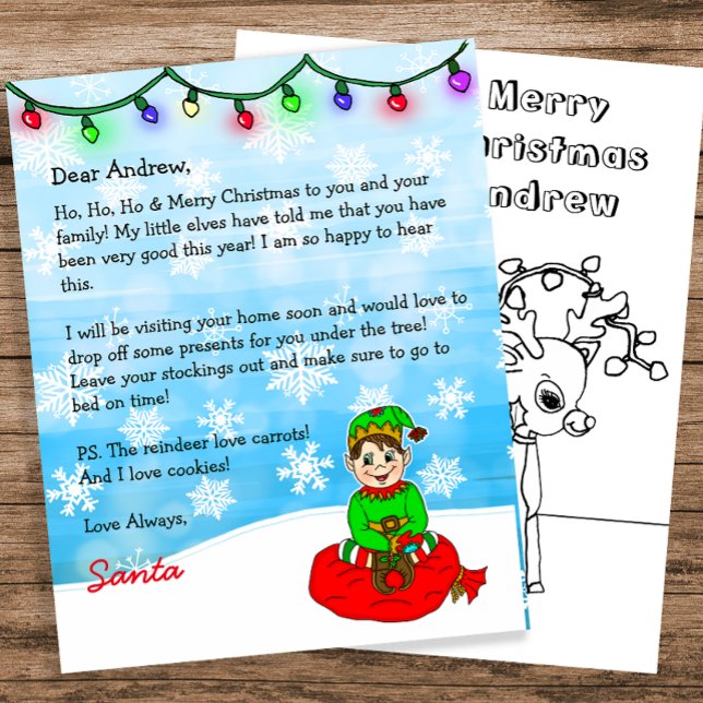 Personalized Letter from Santa + Colouring Page  (Creator Uploaded)