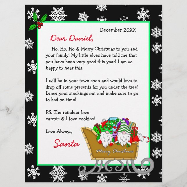 Personalized Letter from Santa for Children (Front)