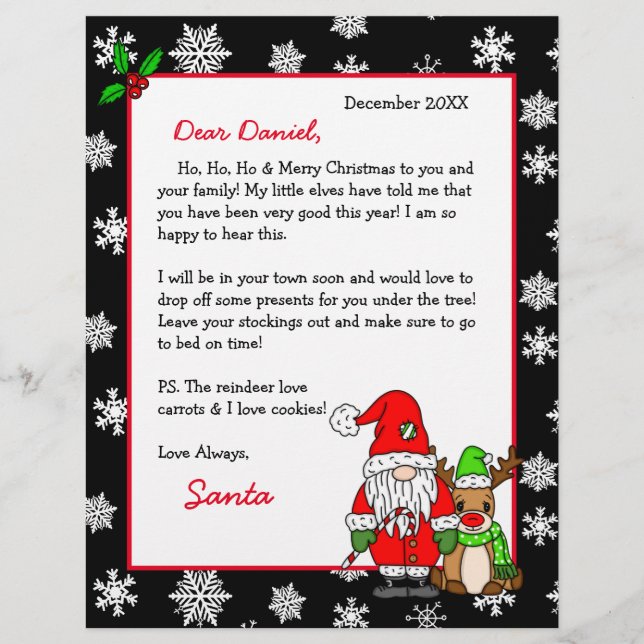 Personalized Letter from Santa for Children (Front)