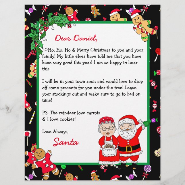 Personalized Letter from Santa for Children (Front)