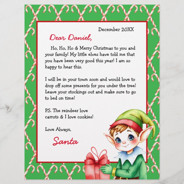 Personalized Letter from Santa for Children (Front)