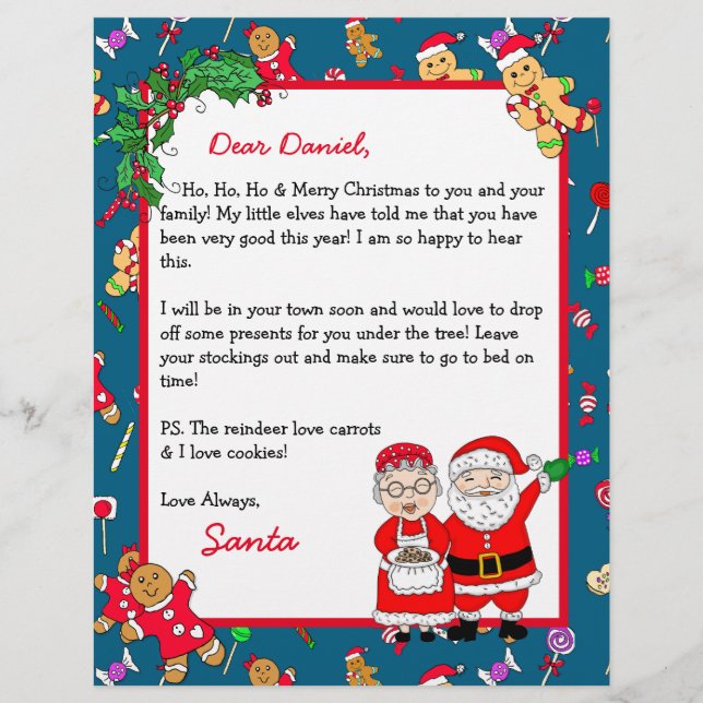 Personalized Letter from Santa for Children (Front)