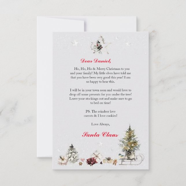 Personalized Letter from Santa for Children Invitation (Front)