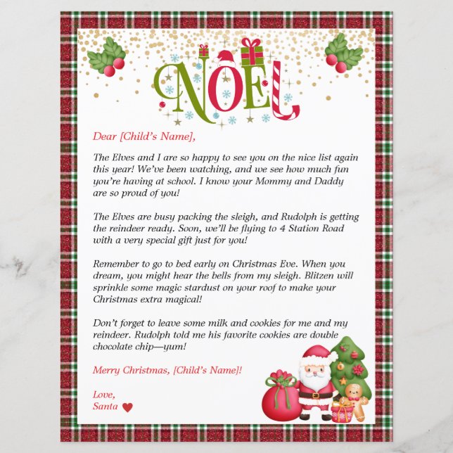 Personalized Letter from Santa For Kids Gifs (Front)