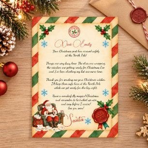 Personalized Letter From Santa North Pole Holiday Card