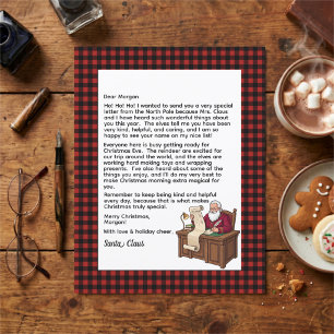 Personalized Letter From Santa Red & Black Plaid