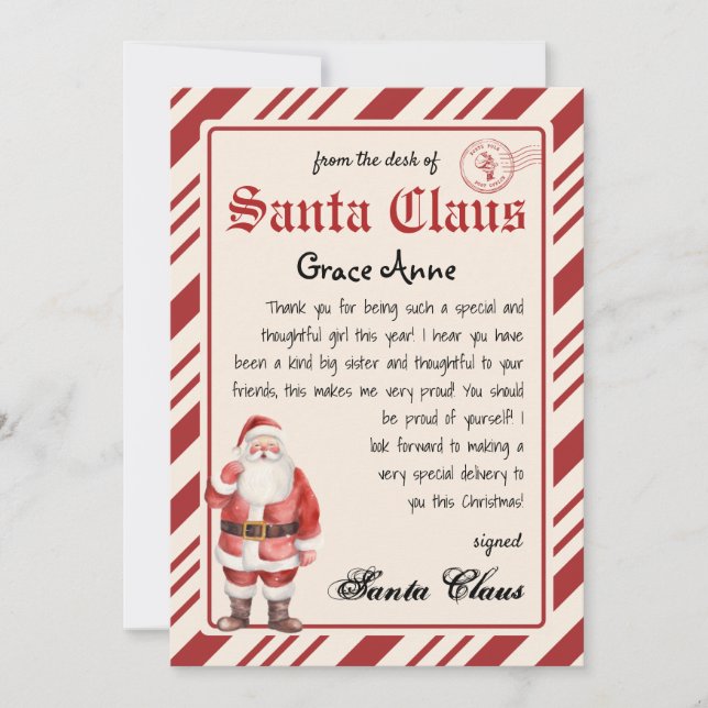 Personalized Letter from Santa Template (Front)