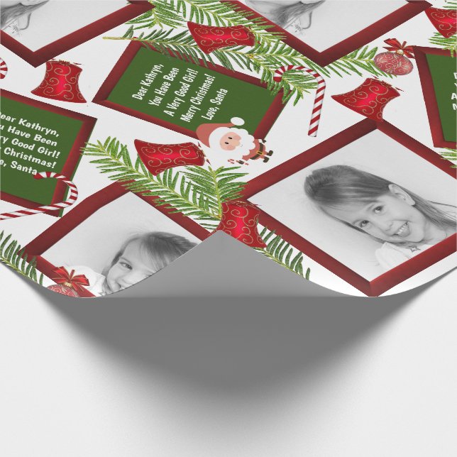 Personalized Letter From Santa w/Photo Wrapping Paper (Corner)