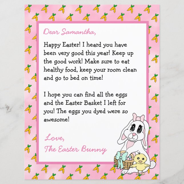 Personalized Letter from the Easter Bunny (Front)