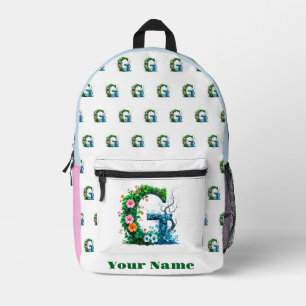 Personalized Letter G Printed Backpack
