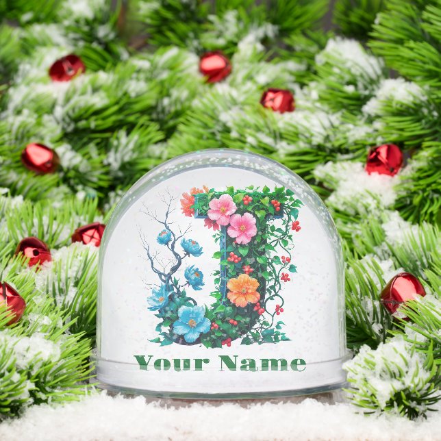 Personalized Letter J Snowglobe (Christmas)