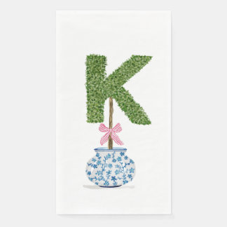 Personalized Letter K Preppy Topiary Monogram Napkin