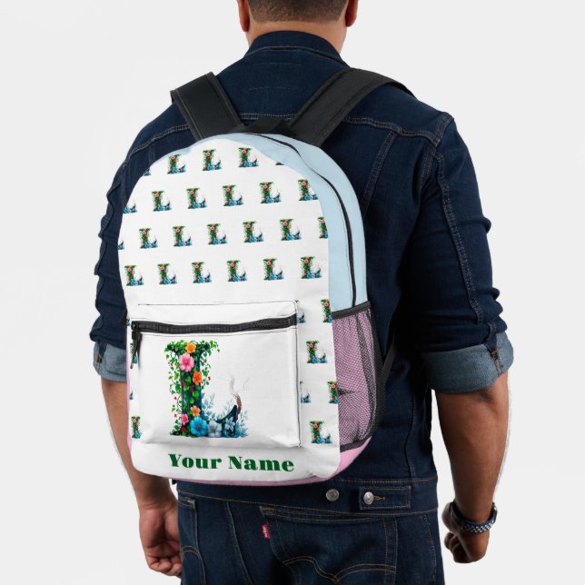 Personalized Letter L Printed Backpack (Insitu (Model))