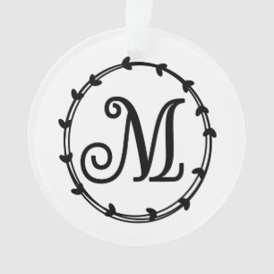Personalized Letter M Christmas Ornament