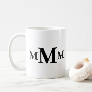 Personalized Letter "M" Monogram  Template Coffee Mug