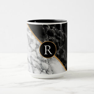 Personalized Letter Mug Marble Stone Design