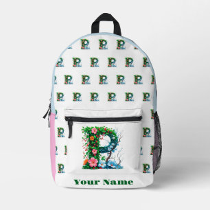 Personalized Letter P Printed Backpack