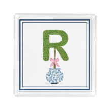 Personalized Letter R Topiary Monogram