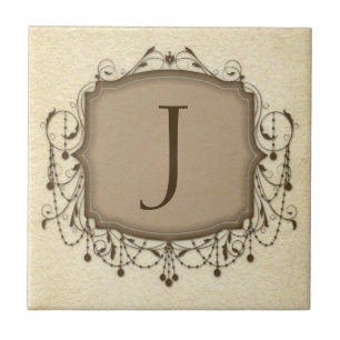Personalized Letter Tiles, Decorative Chandelier J Tile