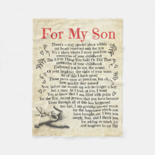 Personalized Letter To For My Son, Son Birthday Gi Fleece Blanket