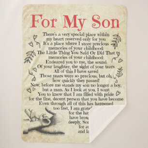 Personalized Letter To For My Son, Son Birthday Gi Sherpa Blanket