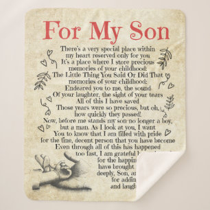Personalized Letter To For My Son, Son Birthday Sherpa Blanket