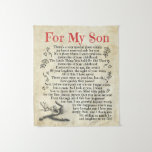 Personalized Letter To For My Son, Son Birthday Tapestry<br><div class="desc">Personalized Letter To For My Son,  Son Birthday</div>